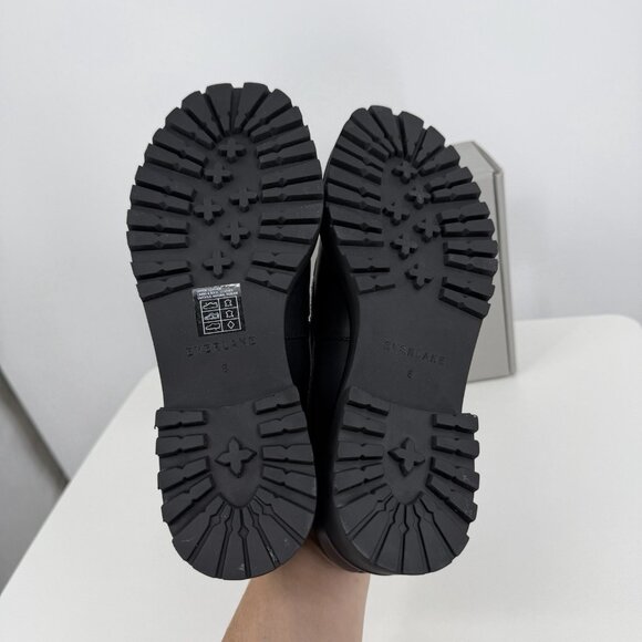 Everlane The Lug Loafer in Black Leather size 8 Women's Chunky Heel - Picture 7 of 8